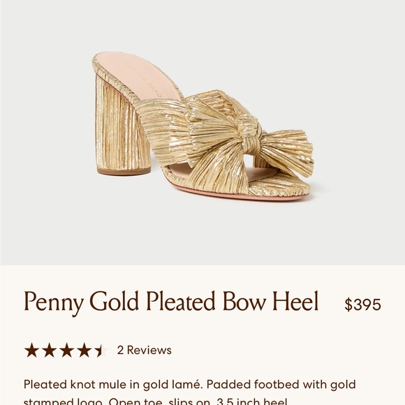 Loeffler Randall Gold Pleated Bow Mules - Picture 1 of 6